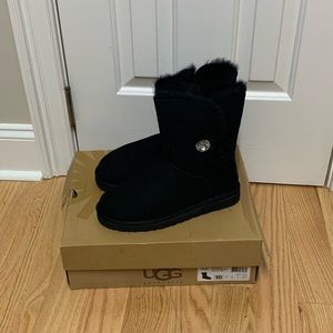 Black Ugg Boots with Rhinestones